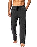 Pudolla Men's Cotton Yoga Sweatpants - Open Bottom Lounge Pants with Pockets, Stretchy Comfort for Yoga, Gym & Casual Wear