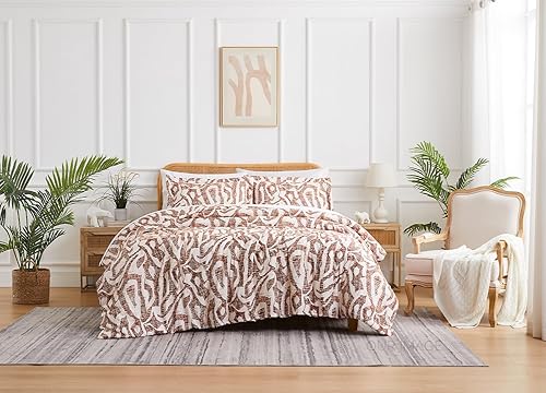 Southshore Fine Living, Inc. Khari Collection - Juego de funda de edredón extragrande tamaño King, funda de edredón contemporánea de 3 piezas, dos