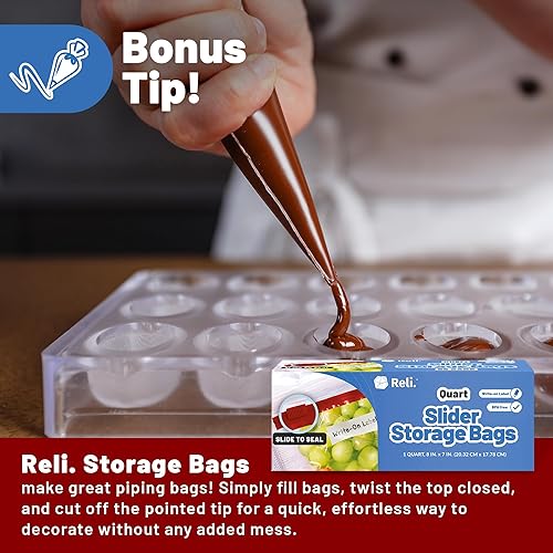 Miniatura 6 de Reli. Bolsas de almacenamiento de un cuarto de galón (550 unidades) de 8 x 7 pulgadas, bolsas deslizantes de cuarto de galón, bolsas de