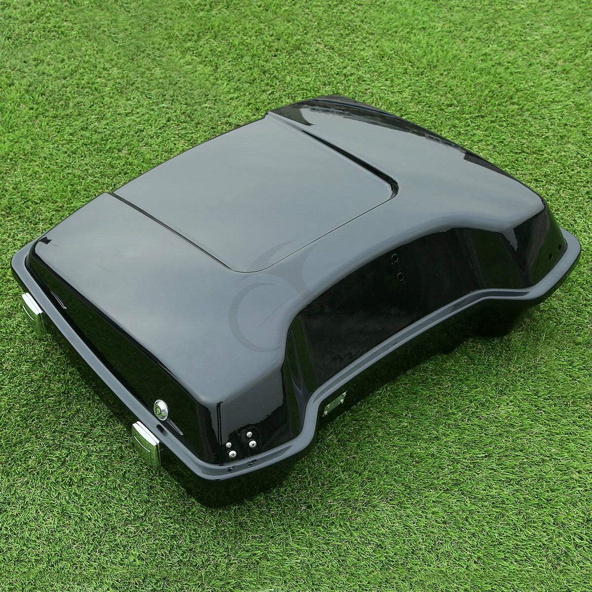 TCMT 5.5" Razor Motorcycle Trunk & Chrome Plate Fit For Harley Touring 1997-2013 Road King Road Glide Street Glide Electra Glide Pack