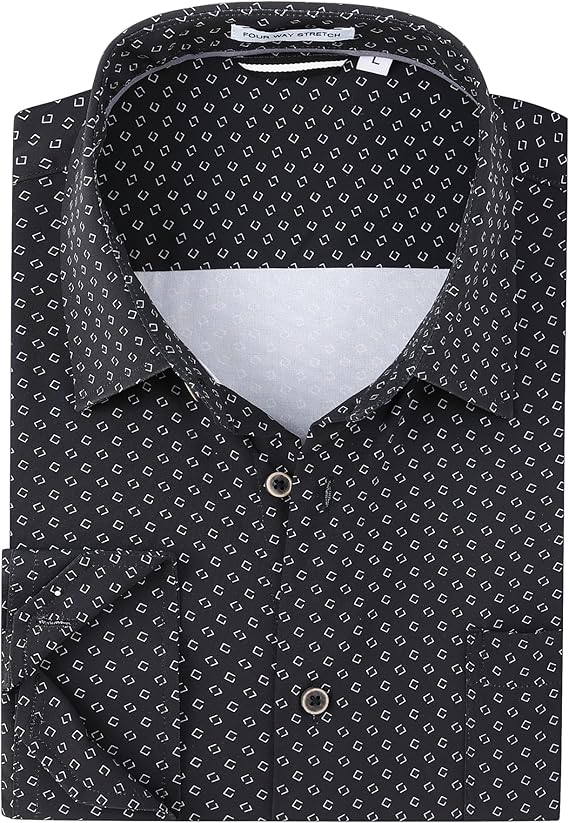 Alex Vando Mens Printed Dress Shirts Long Sleeve Regular Fit Button Down Shirt