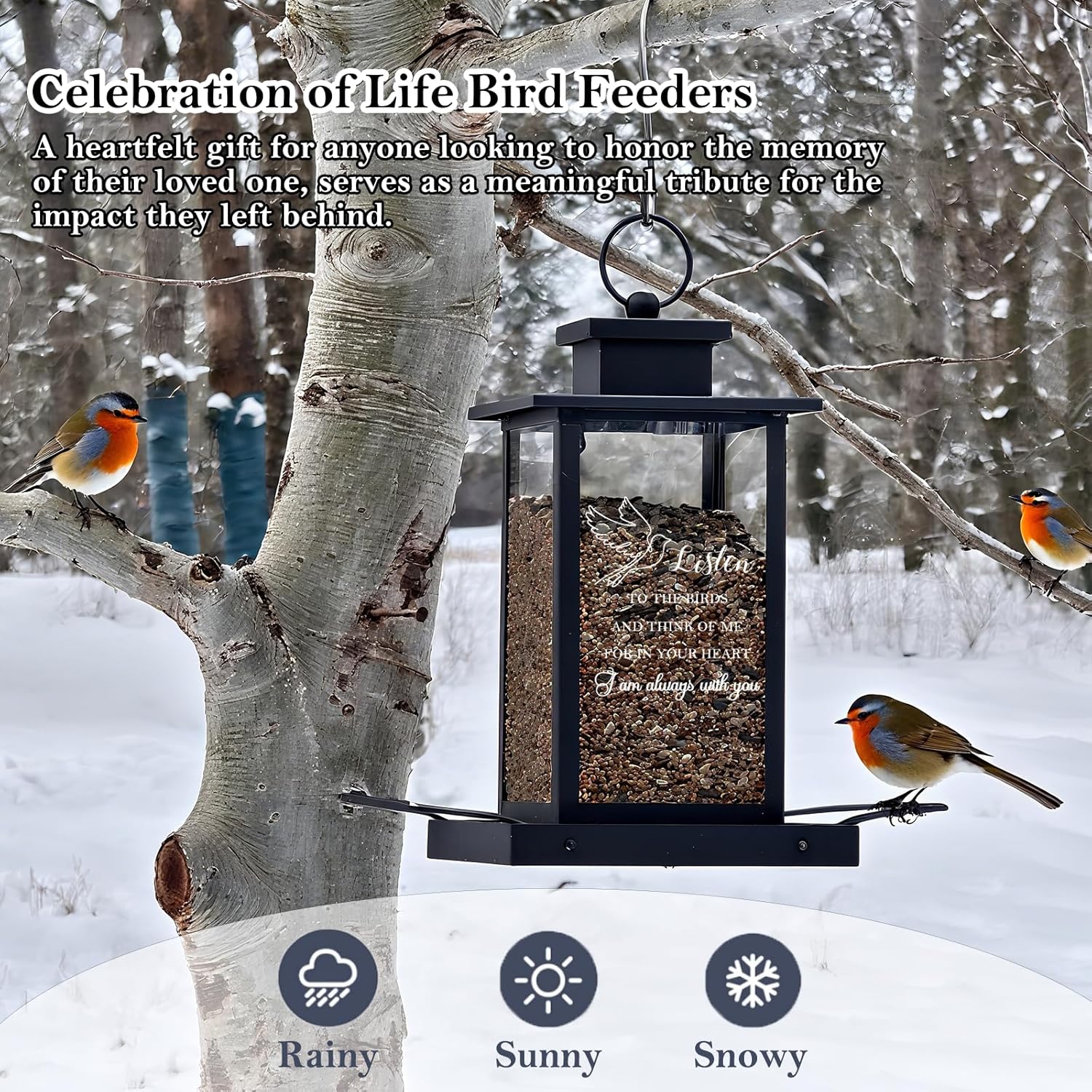 Sympathy Bird Feeders for Outdoors, Memorial Gifts for Loss of Loved One Dad Mom, Remembrance Condolences Bereavement Funeral Gift Idea, Grief Home Decor Keepsake Outside Garden - Image 4