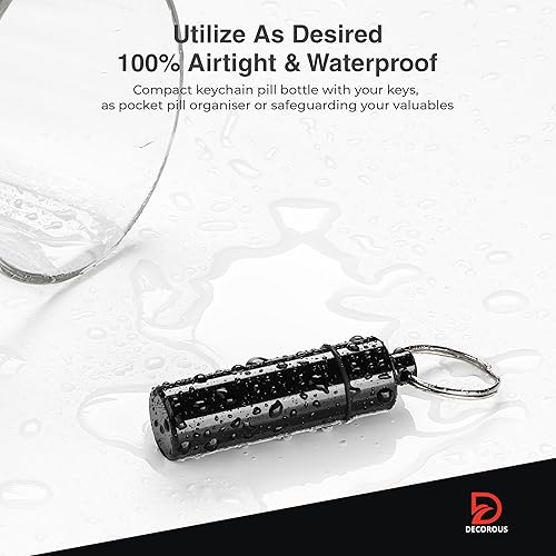 Miniatura 5 de Pastillero para llavero (paquete de 3), aleación de aluminio, impermeable, portátil, portátil, pequeño, para viaje, para bolso, mini organizador de