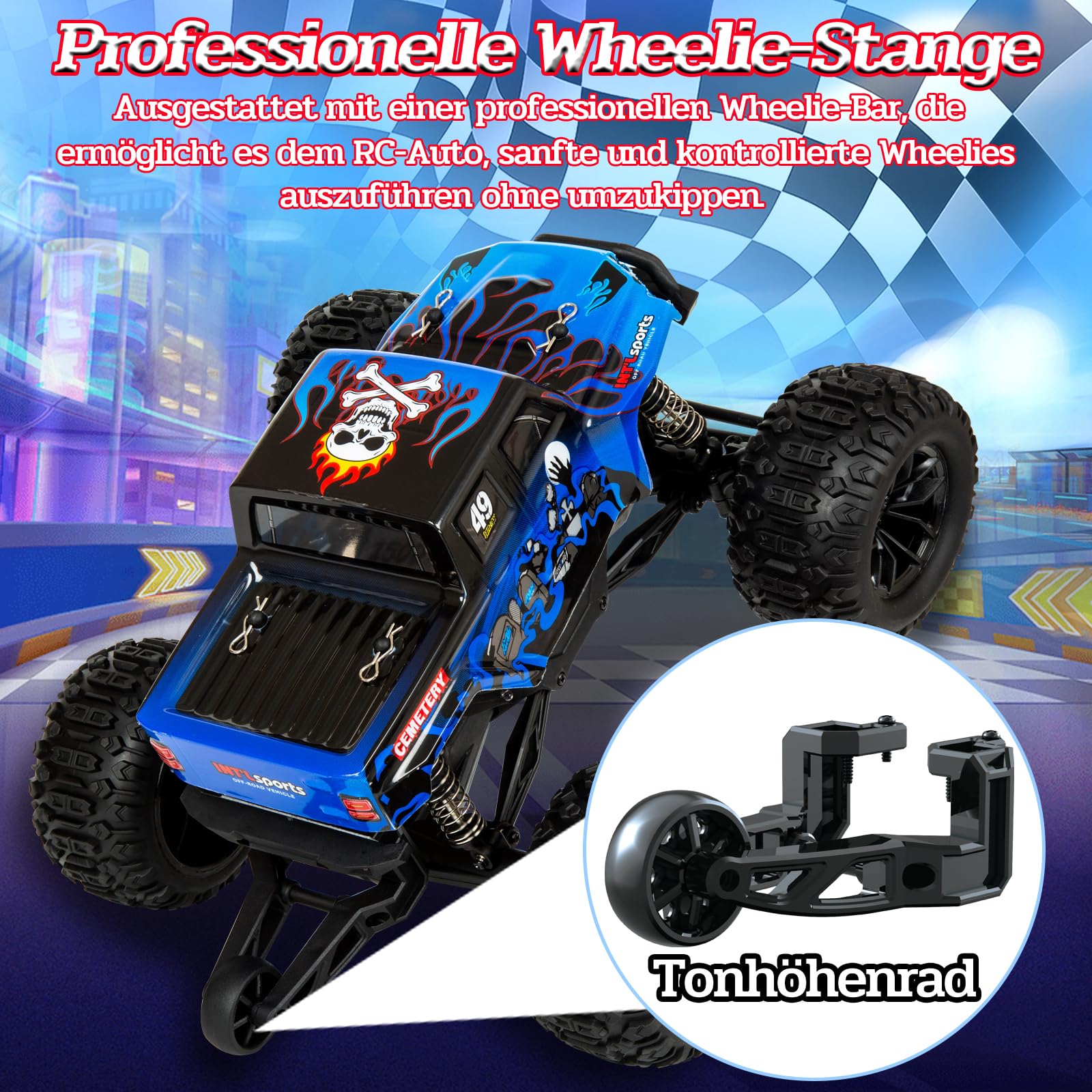 40 KM/H Ferngesteuertes Auto,1:18 RC Auto Ferngesteuert Monstertruck RC Car | Schnelles Ferngesteuertes Auto Monster Truck für Erwachsene RC Auto Ferngesteuert für Jungen