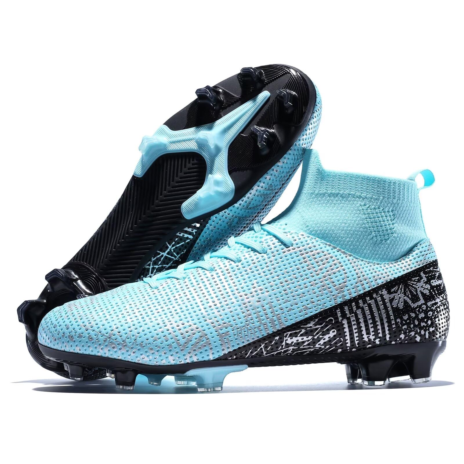 curunectUnisex-Adult Soccer Cleats Tacos de Futbol para Hombre Lightweight Futsal Training Football Shoes for Big Boys