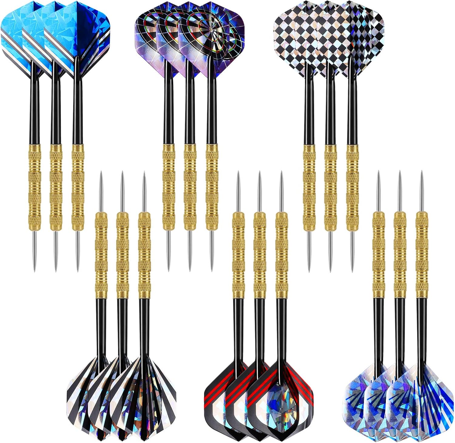 Accmor Metal Tip Darts, Steel Tip Darts, 14 Grams Professional Metal Darts, Darts Metal Tip Set, Metal Darts for Dartboard