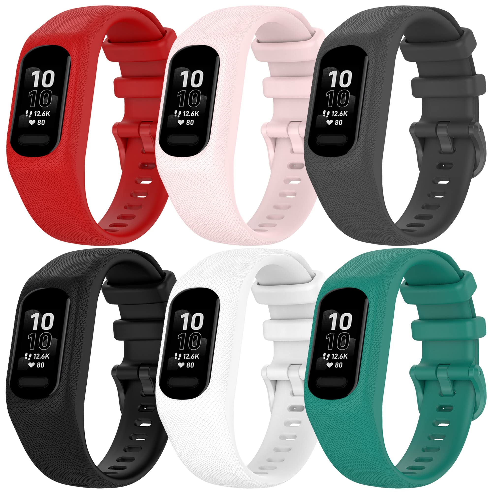 FitTurn Compatible with Garmin Vivosmart 5 Fitness Tracker One-piece Strap Two Size -Small Large Unisex Replacement Silicone Colorful Rubber Adjustable Sport Bands Accessories for Vivosmart 5-image-4
