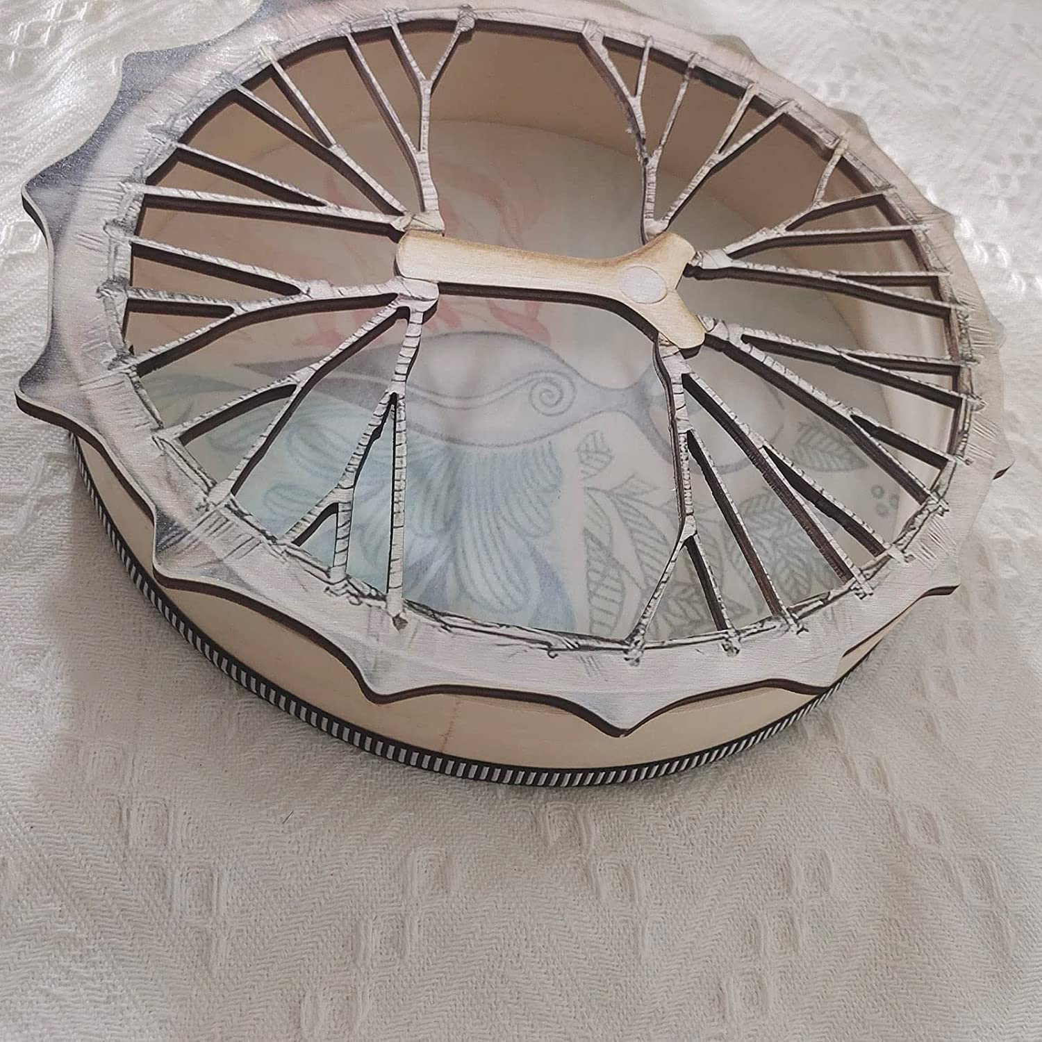LIOONS Tambour de chaman Fait à la Main Tambour à Main Rond de 9,8 Pouces pour la réflexion et la méditation Tambour éthéré et Tambour Adulte