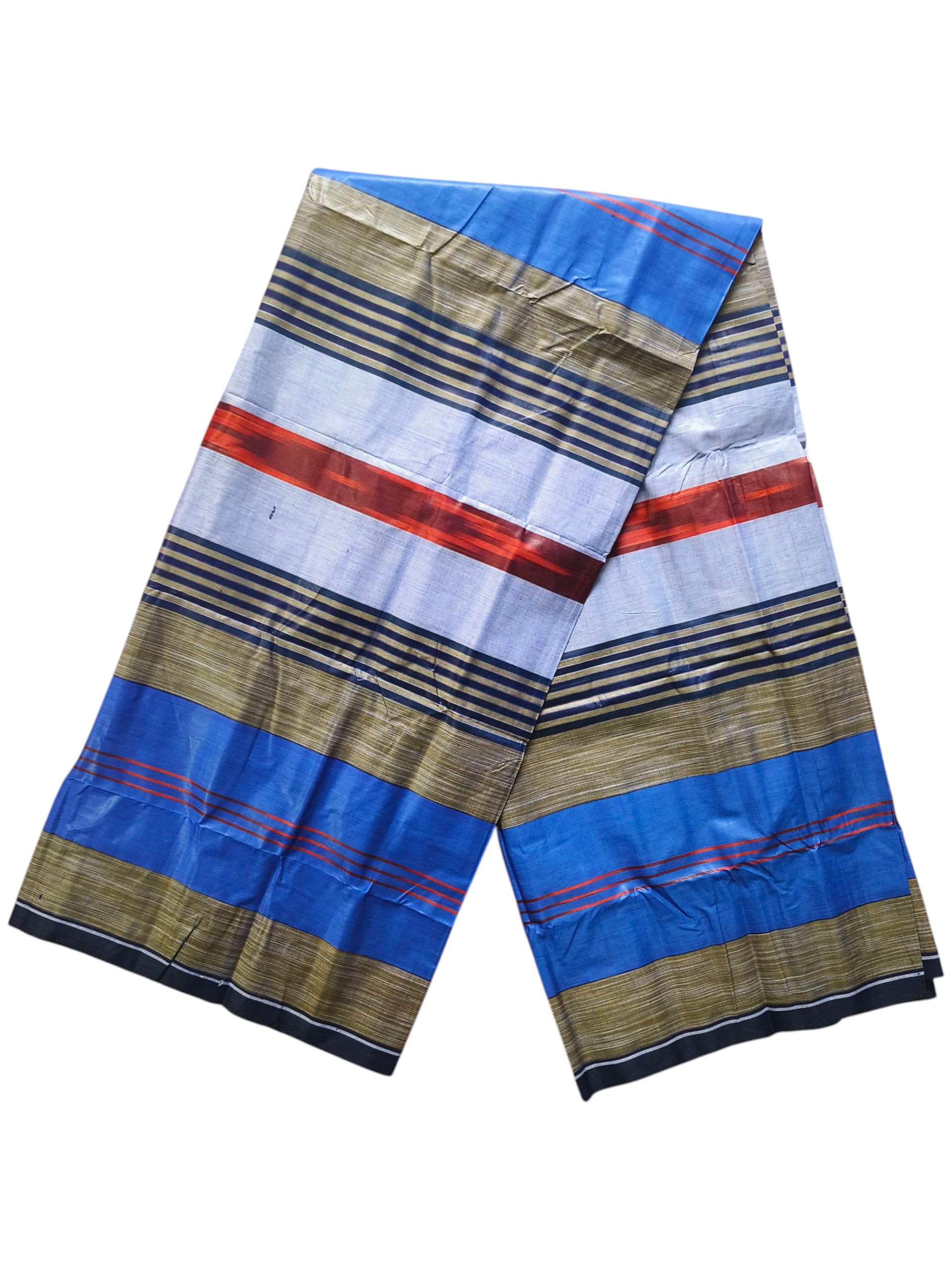 Pure Cotton Bangladeshi Traditional Lungi For Men Blue and Multicolour Design Size 2.5 Meter, Very Soft Fashionable And Comfortable for sleep, bath and beach use, Stitched Lungi.Pack of 1-image-46