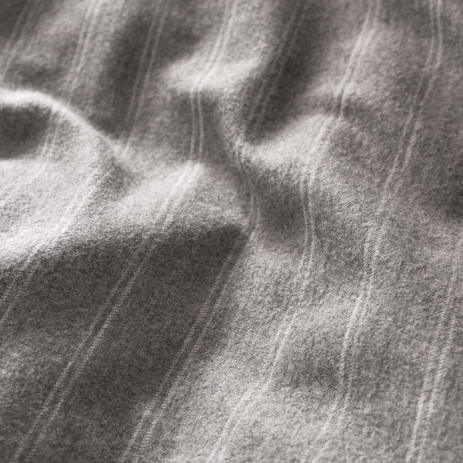 Christy Flannel Stripe Standard Pillowcase Pair Brushed Cotton | Luxury Bed Linen | Super Soft and Silky Finish | Silver Gray