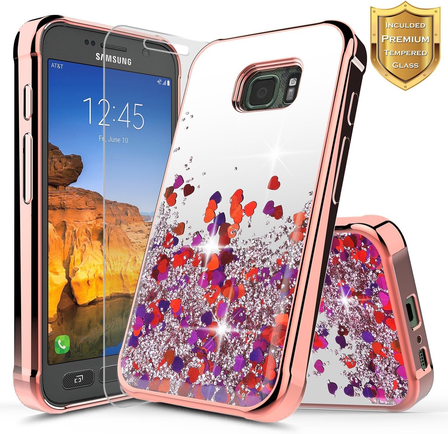 Apple iPod Touch 5th / 6th Case, iPod 5th / 6th Generation Case with FREE [Tempered Glass Screen Protector], NageBee Quicksand Liquid Floating Glitter Flowing Sparkle Bling Clear Case-RG1