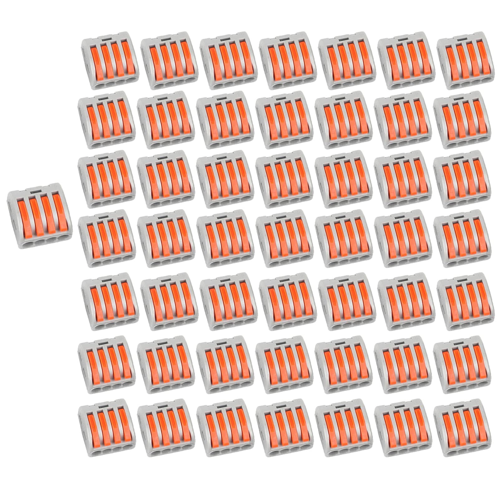 Lever Nut, Wire Connector Compact Wire Connectors Electrical Connectors Blocks Terminal Block Wire Push Cable Connector 50PCS 4P-PCT-214