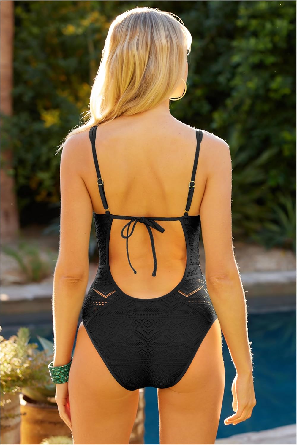 Becca Color Play One Piece Swimsuit, Plunge Neck, Crochet, Bathing Suits for Women - Image 6