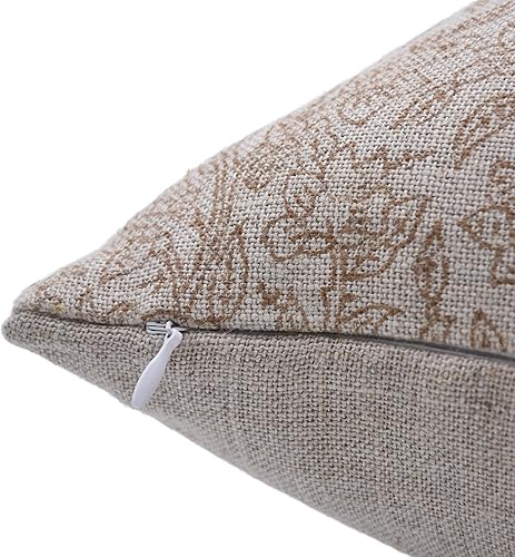 Miniatura 10 de Funda de cojín hecha a mano de lona con estampado de bloques de 18 x 18 pulgadas, con cremallera, decoración de verano para sofá, decoración bohemia