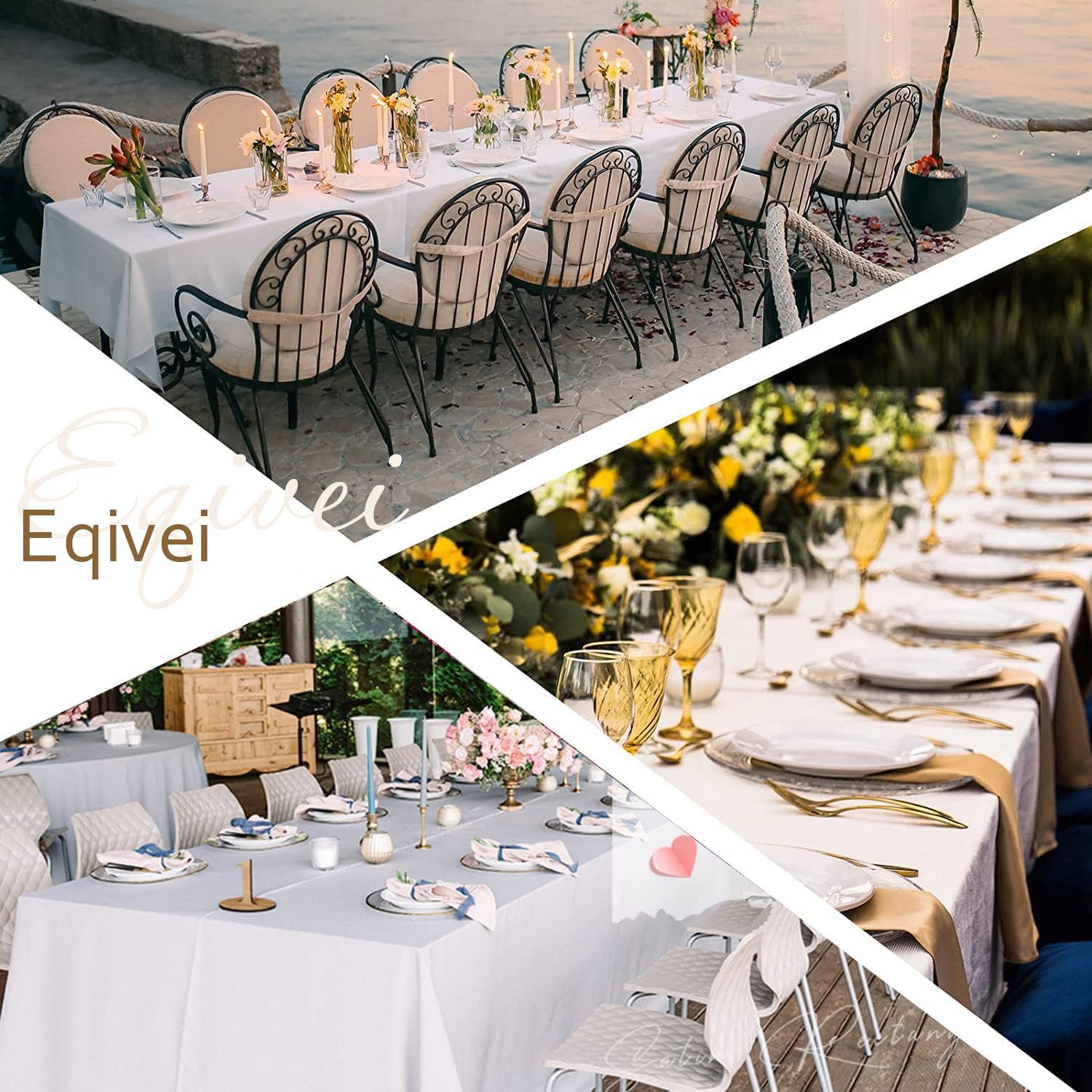 eqivei Nappe Blanche Rectangulaire Jetable 20 Packs - Imperméable Intissée pour Table de Fête d'Anniversaire, Banquet, Pique-Nique, 150 x 240cm