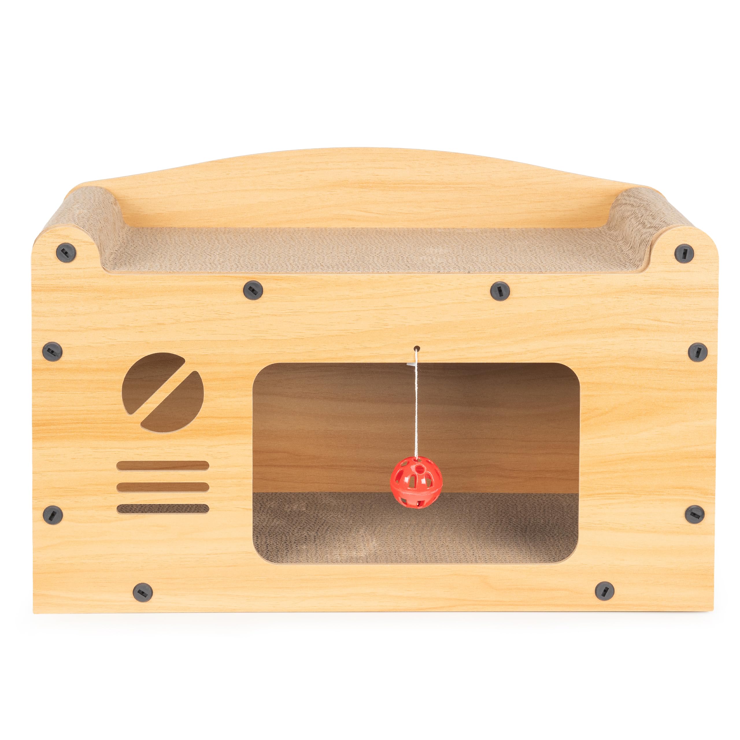 COIL Kratztonne, Katzenhöhle, Katzenkratzbaum, Katzenbett, Katzenliege, Umweltfreundliches Bett, Kratzpappe, MDF, (Höhe: 29 cm)
