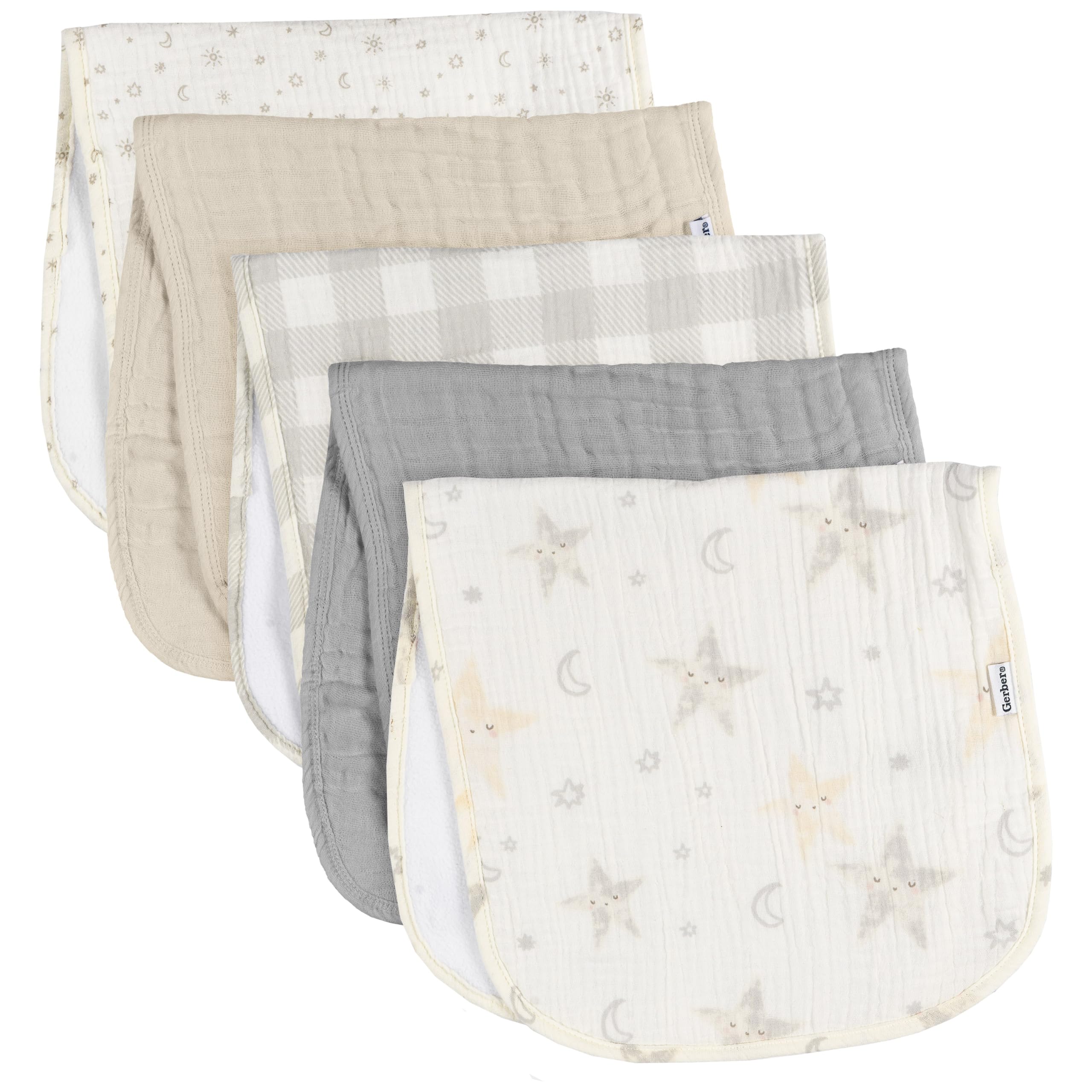 Gerber Lot de 5 Langes Fille Taille Unique