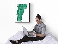 Vista 6 de Vermont Wall Map Print 8x10, Vermont State Map Poster 24x36, Handmade VT State Maps, Vermont Map Art Prints, Burlington, by Maps As Art