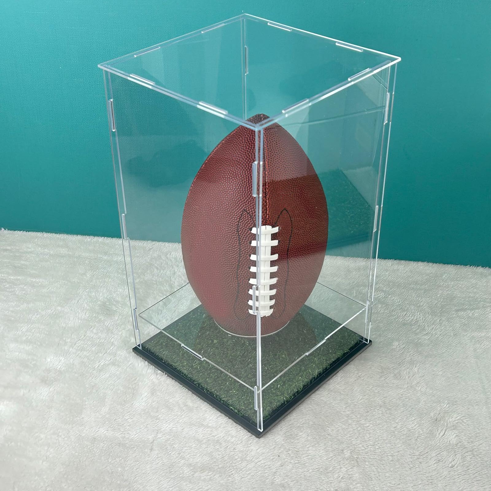 Vitrina de Acrílico Transparente para Balones de Fútbol. Estante Portátil para Guardar Balones de Fútbol.