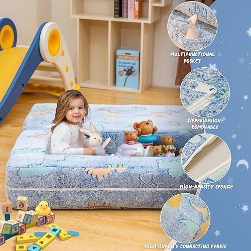 Miniatura 7 de Sofá para niños pequeños, que brilla en la oscuridad, sofá plegable para niños, sofá plegable para sala de juegos, espuma de juego plegable y cojín