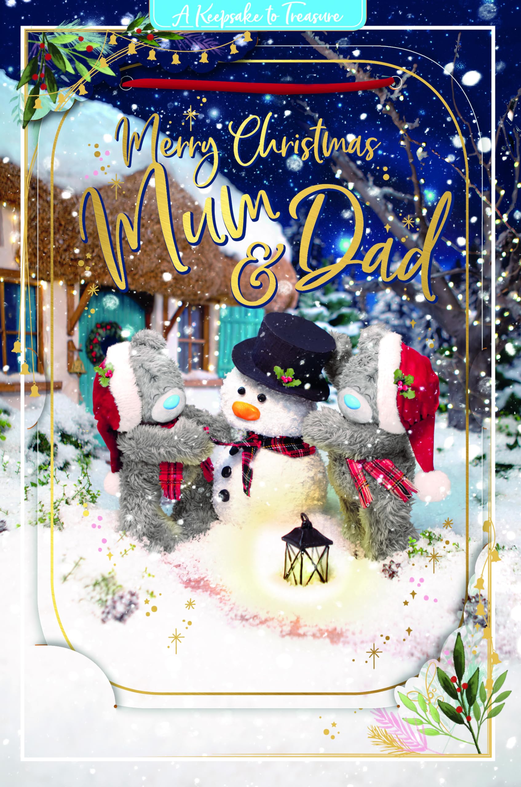 Bear And Tower Of Gifts 3D Holographic Mum Birthday Card - Collect Cards - View #4