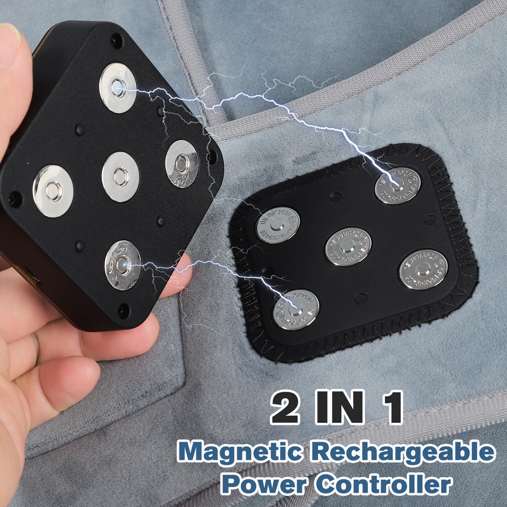 Almohadilla térmica portátil recargable para hombros y cuello, calentador portátil con 4 niveles de ajustes de temperatura y 6 niveles de apagado automático temporizado, alivia el dolor de hombro y