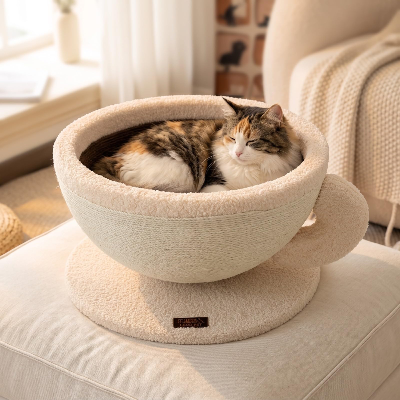 Jiuvaso Cuccia a Compatto | Ingombrante, Moderno, Cuccia in Sisal, per Salotto, Casa, Grande