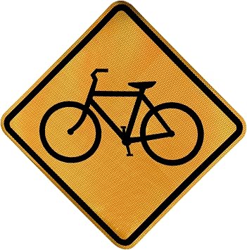 MUTCD Yellow Reflective Bike Crossing Sign, 18 x 18