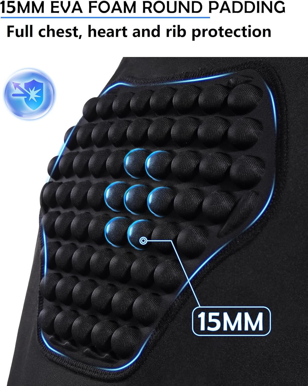 Roadbox Youth Baseball Chest Protector, Kids Softball Padded Compression Shirt, Rib Heart Sternum Guard for Football Lacrosse - Image 3