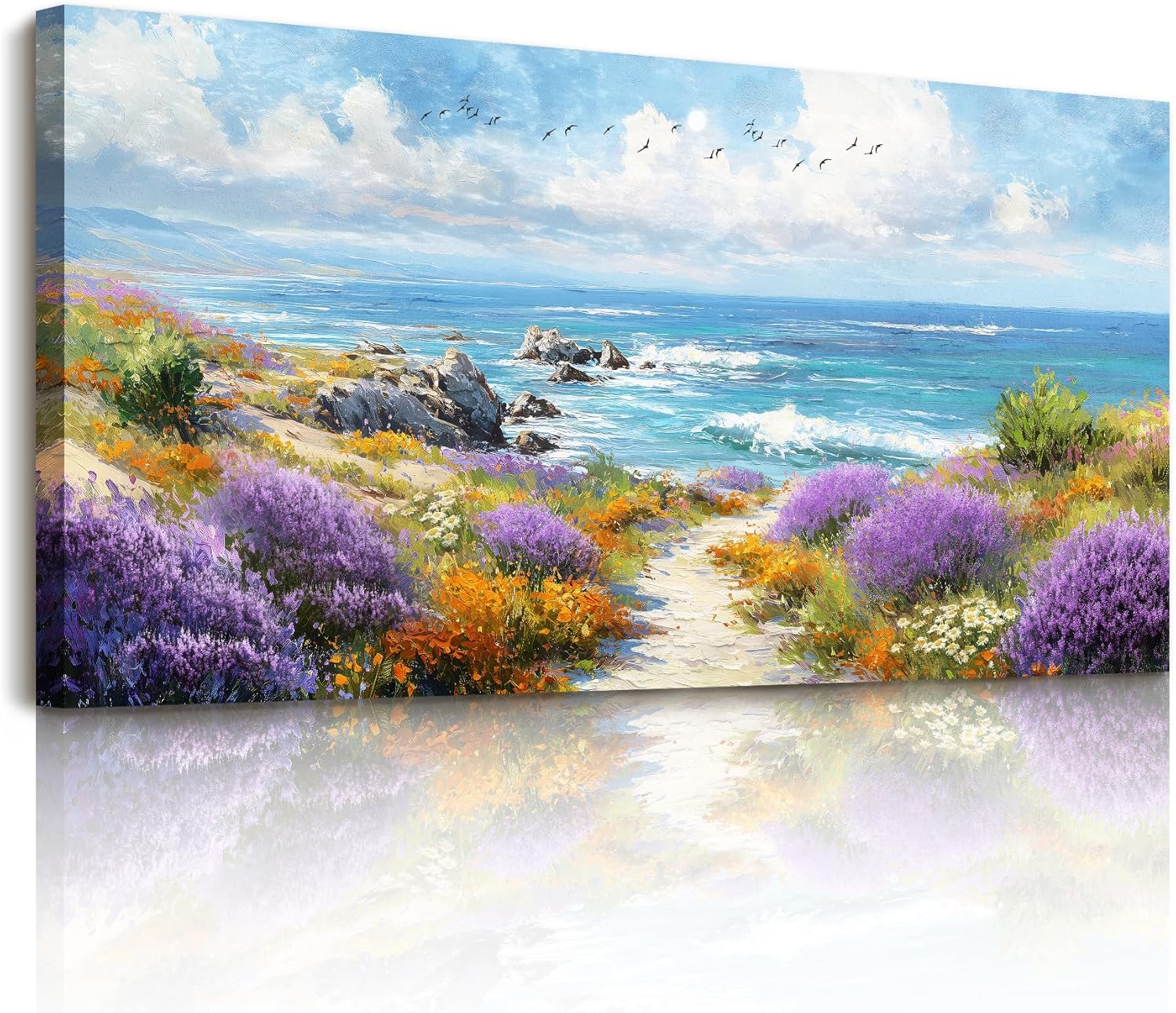 lianyibo Canvas Wall Art For Living Room Large Flowers Landscape Pictures Farmhouse Paintings Artwork Aesthetic Home Decor(70x140/Frameless)