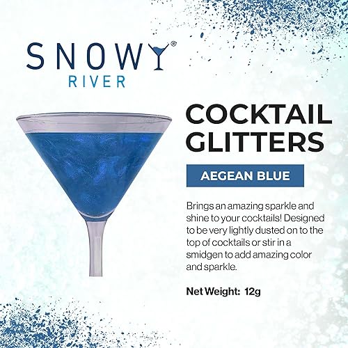 Miniatura 2 de Snowy River Purpurina de cóctel  Purpurina de bebida natural kosher, purpurina de vino, purpurina de cerveza, purpurina para bebidas (0.44 onzas,