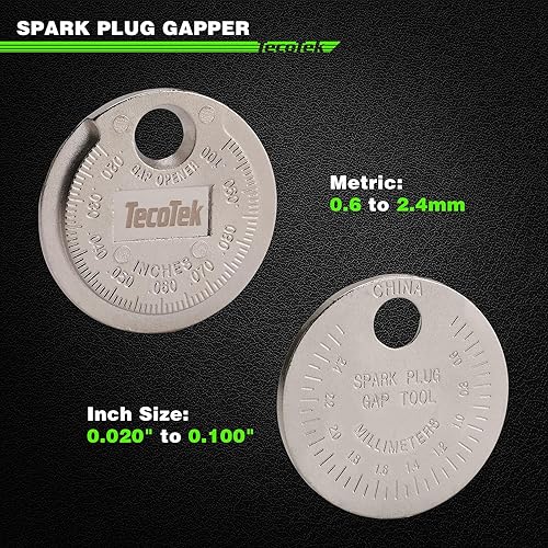 Miniatura 5 de TecoTek Juego de llaves de bujía de 11 piezas con mango de trinquete de 38 pulgadas, separador de bujías, junta universal y barra de extensión, 58