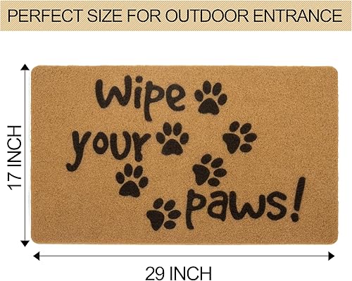 Miniatura 3 de FGSS Wipe-Your-Paws - Felpudo antideslizante para puerta delantera, tapete para entrada interior y exterior, 17 x 29 pulgadas