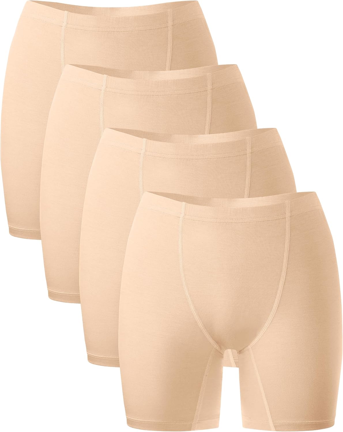 BAMBOO COOL Womens Boxer Briefs Underwear Boy Shorts Soft Stretch Panties for Women, 4 Packs