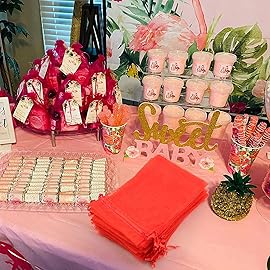 ANZNKU 50PCS Premium Red Organza Bags 5x7 inches Mesh Bags Drawstring, Gift Bag for Christmas Party, Wedding Favor Bag, Sheer Mesh Pouches Drawstring