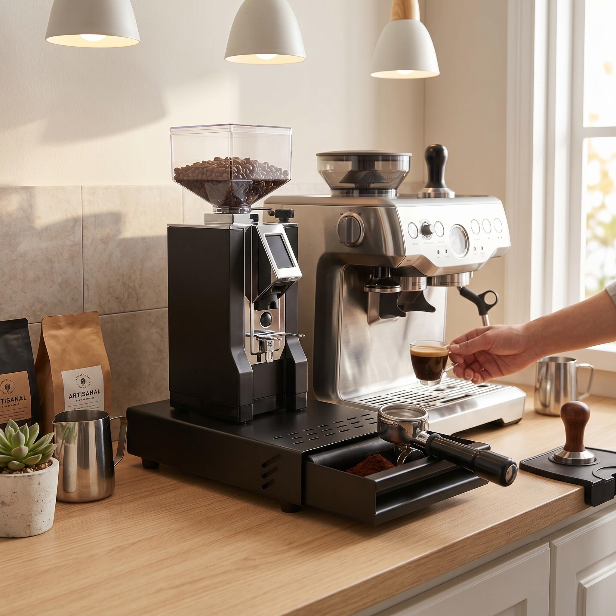 Yosoo Health Gear Szuflada do pukania kawy, szuflada do pukania espresso, pojemnik na fusy kawowe ze stali nierdzewnej do sklepu domowego, pojemnik na fusy kawowe, pudełko do pukania espresso (czarny)