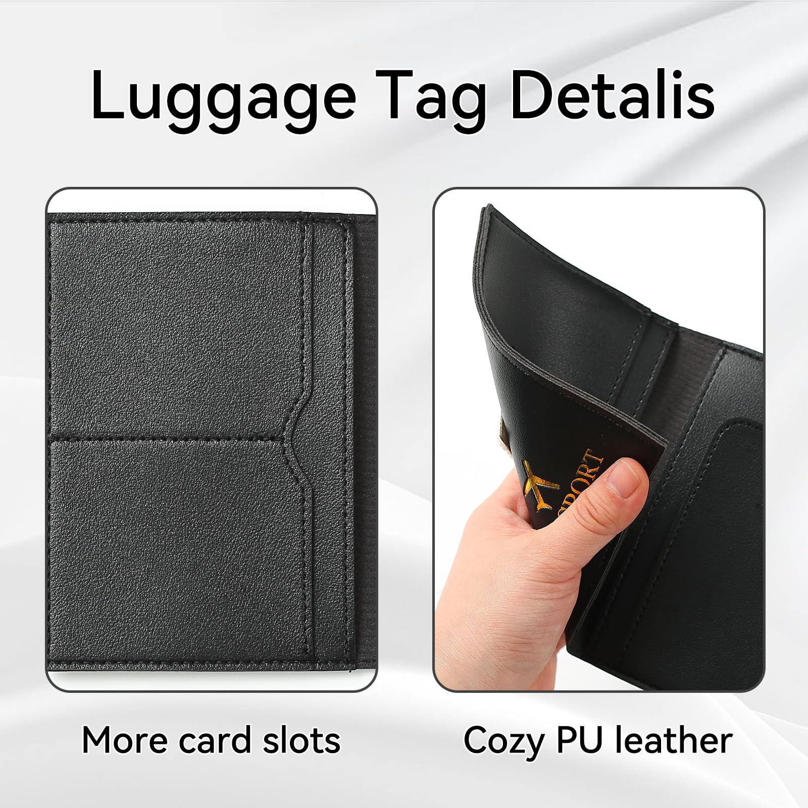 Set di porta passaporto e etichetta per bagagli ZVRSUA con toppa con lettere, custodia per passaporto personalizzata, accessori personalizzati per viaggi, regalo, molto carino per donne, adolescenti