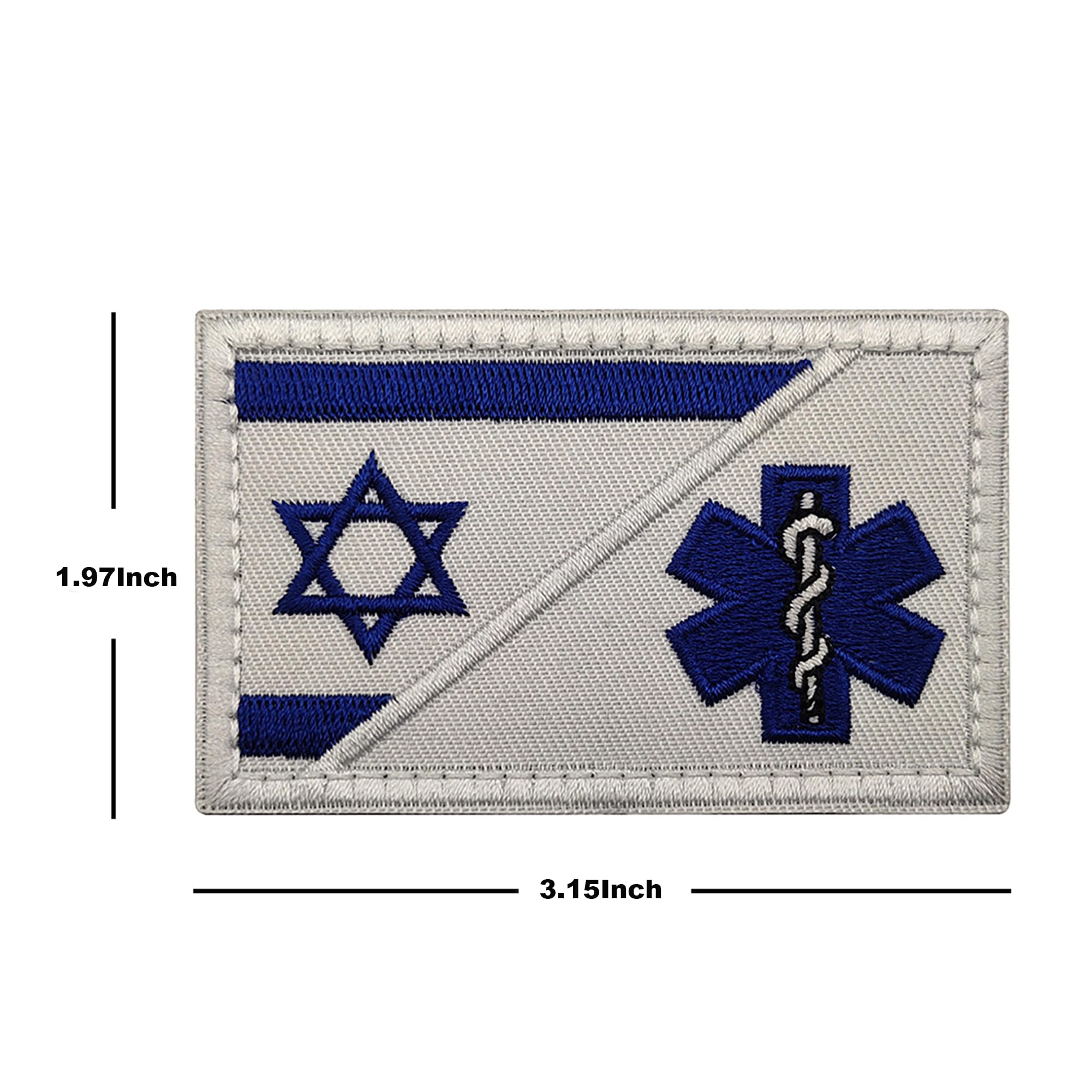 Israel Flagge Aufnäher - Bestickter Davidstern Patch, 8,8x6,2 Cm, Zum Aufbügeln Oder Annähen