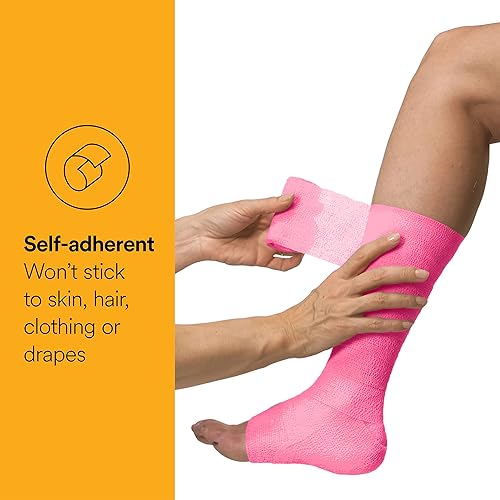 Vista 17 de 3M Coban LF - Vendaje cohesivo autoadherente, elástico, no tejido, beige, no estéril, 6 pulgadas x 5 yardas, 12 unidades Beige