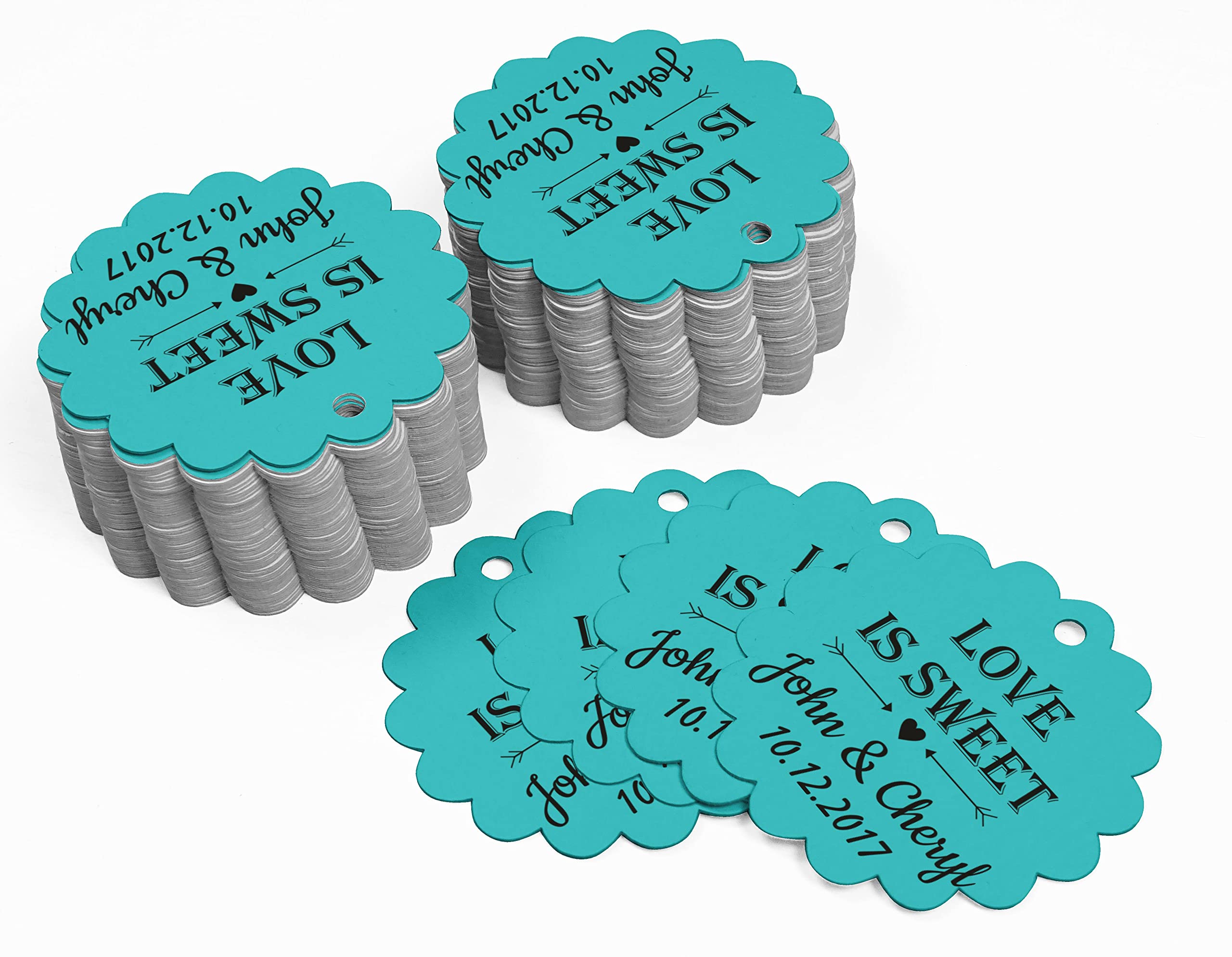 100 pezzi personalizzati in qualsiasi testo cartellini forma rotonda Personalized wedding favor Gift TAGS Turquoise