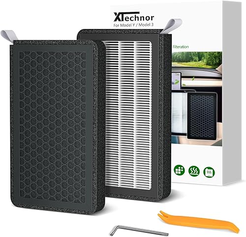Filtro de aire HEPA para el modelo Y Modelo 3 2016-2026, paquete de 2 filtros de aire de cabina con carbón activado para 2024/2025/2026 Juniper