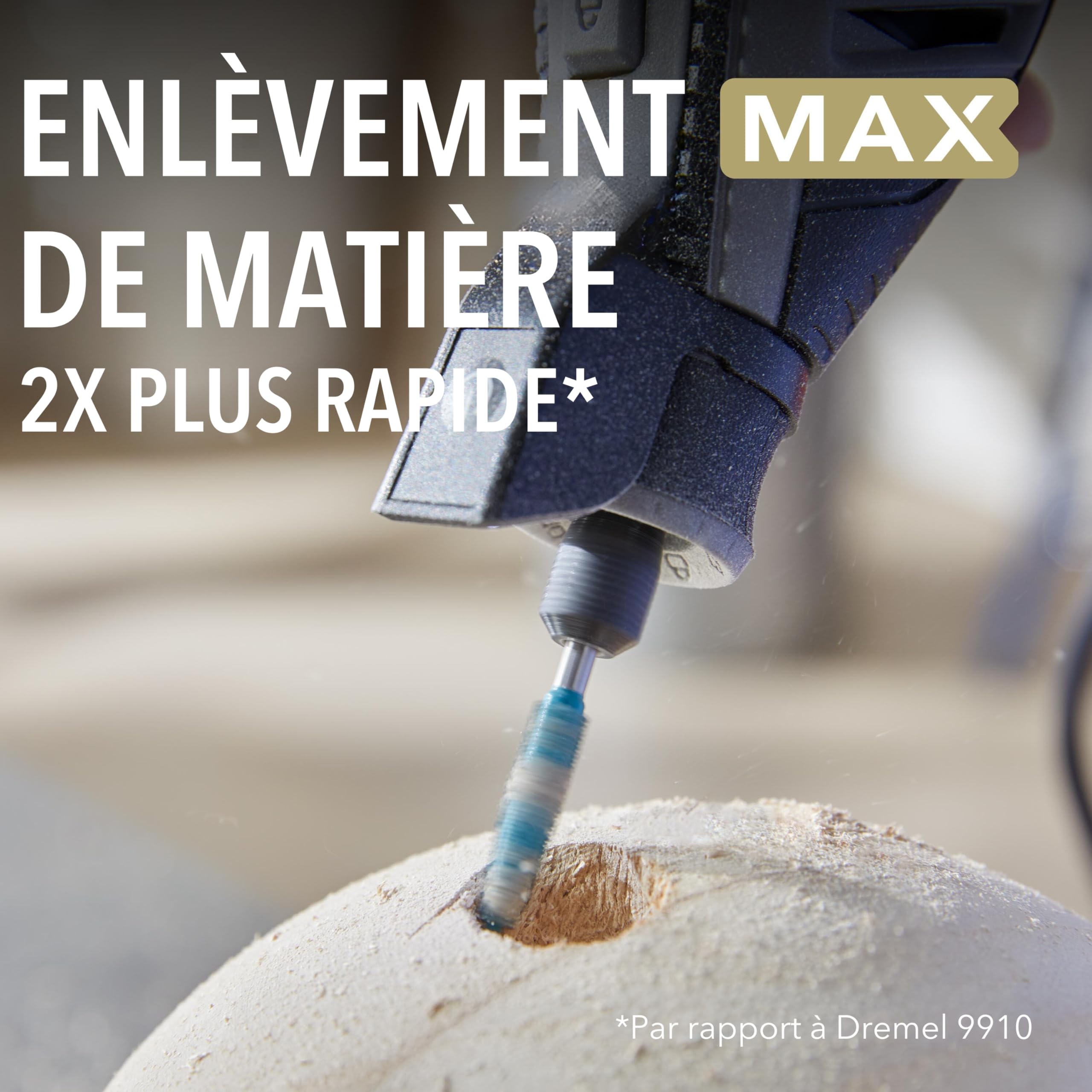 Dremel Max High Performance Power Carving Bit (9952), matériau : acier inoxydable, « cône » de 6,35 mm de large pour sculpter des trous profonds dans le bois, le plastique, la mousse EVA et le