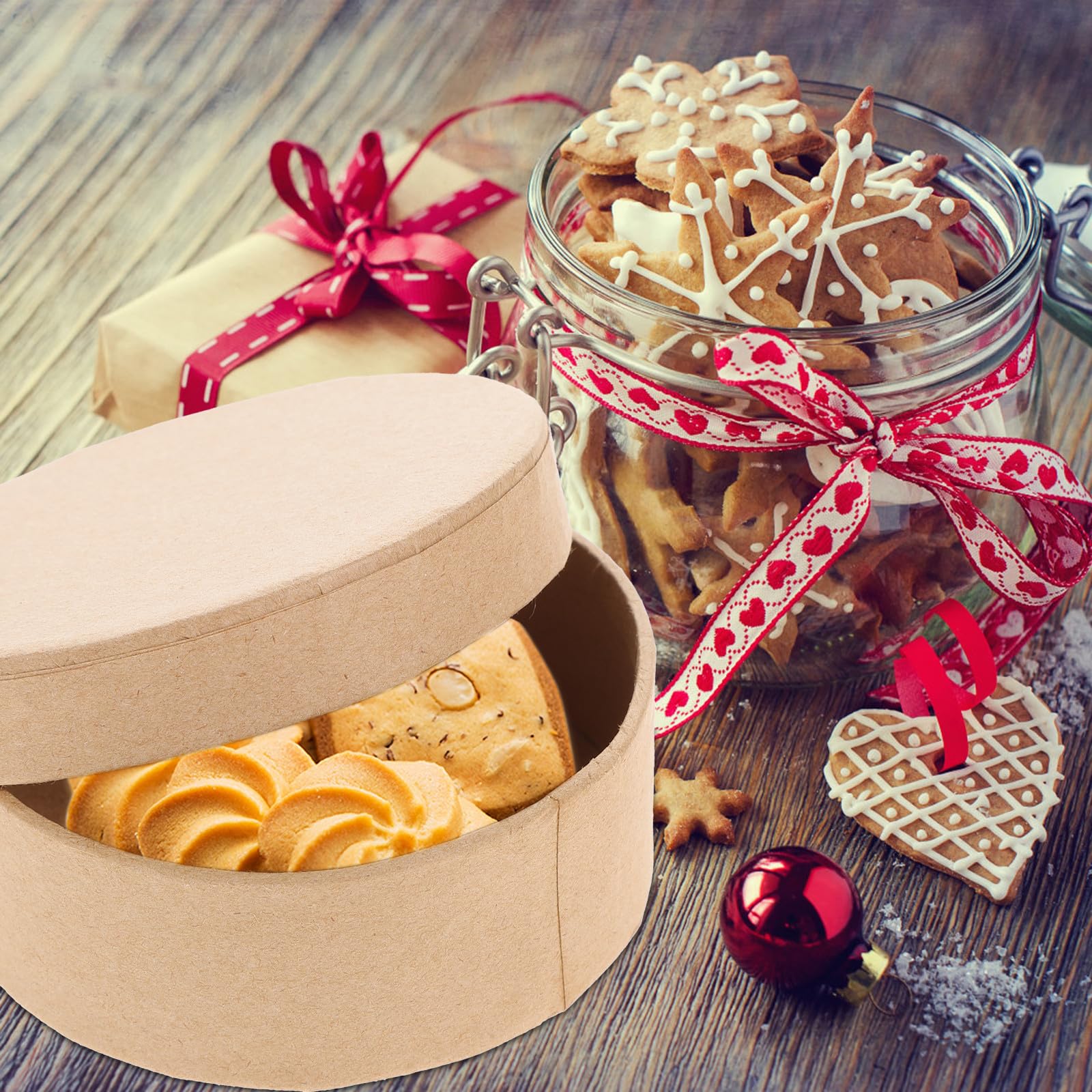 BESTOMZ Geschenkbox in Khaki aus Karton Rund mit Hoher Tragfähigkeit und Kompressionsfest 5 Stück Runde Geschenkboxen zum Verschenken von Parfüms und Kleinen Bechern