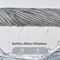 Vista 4 de JELLYMONI Funda de edredón de algodón tamaño individual, funda de edredón vertical a rayas negras con botón, 100% algodón lavado, 2 piezas