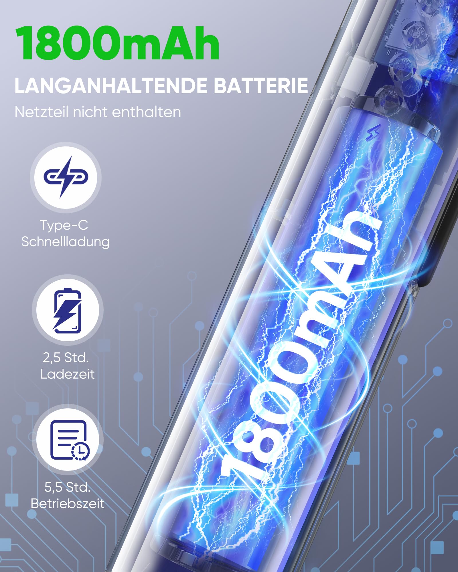 VIWAVE Elektrische Fliegenklatsche Extra Stark 4000V, 2-in-1 Elektrische Mückenklatsche mit UV-Licht & Standfuß, 1800mAh Akku Wiederaufladbar USB-C, 3-lagiges Sicherheitsnetz, Schwarz
