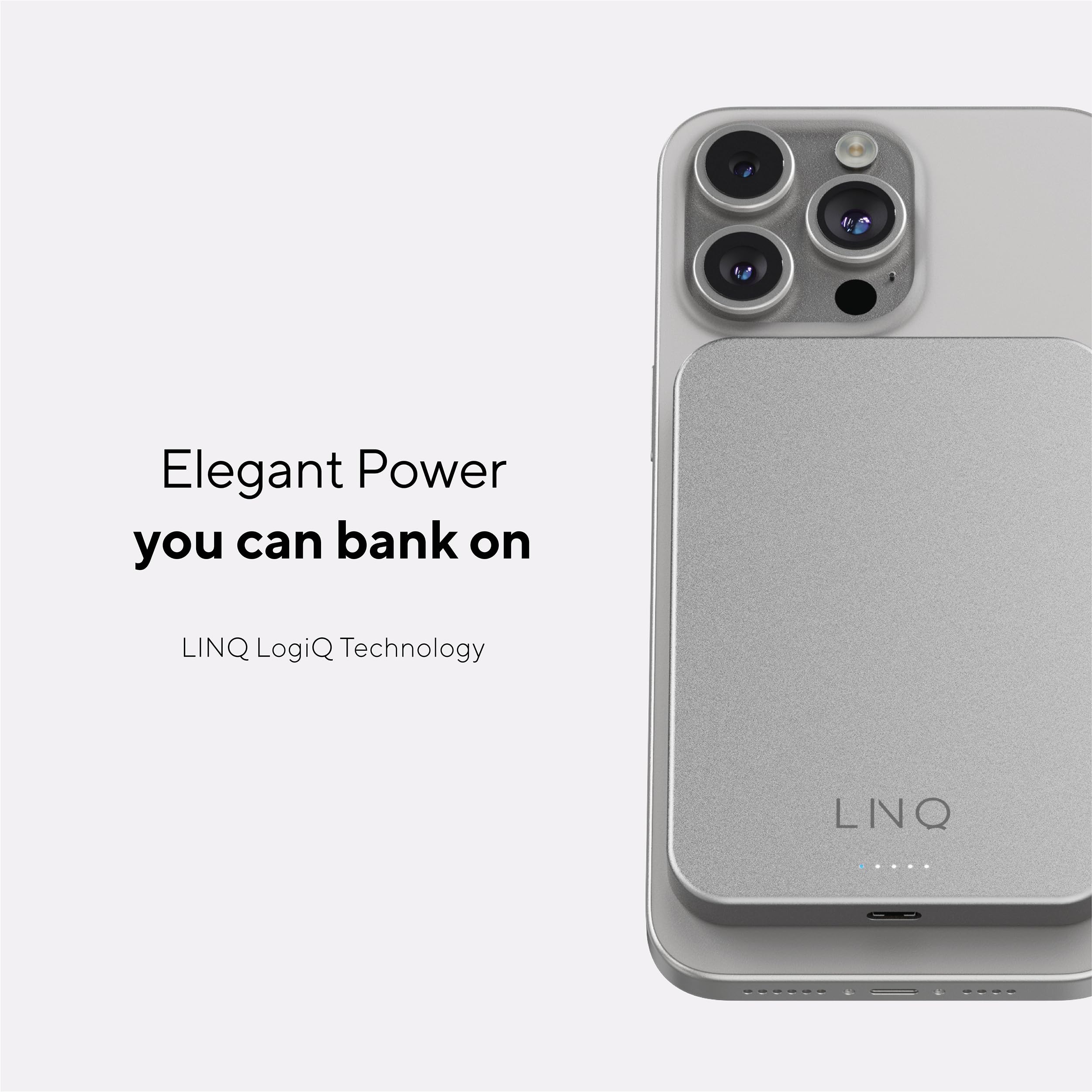 LINQ Magnetyczny bezprzewodowy powerbank 5.000