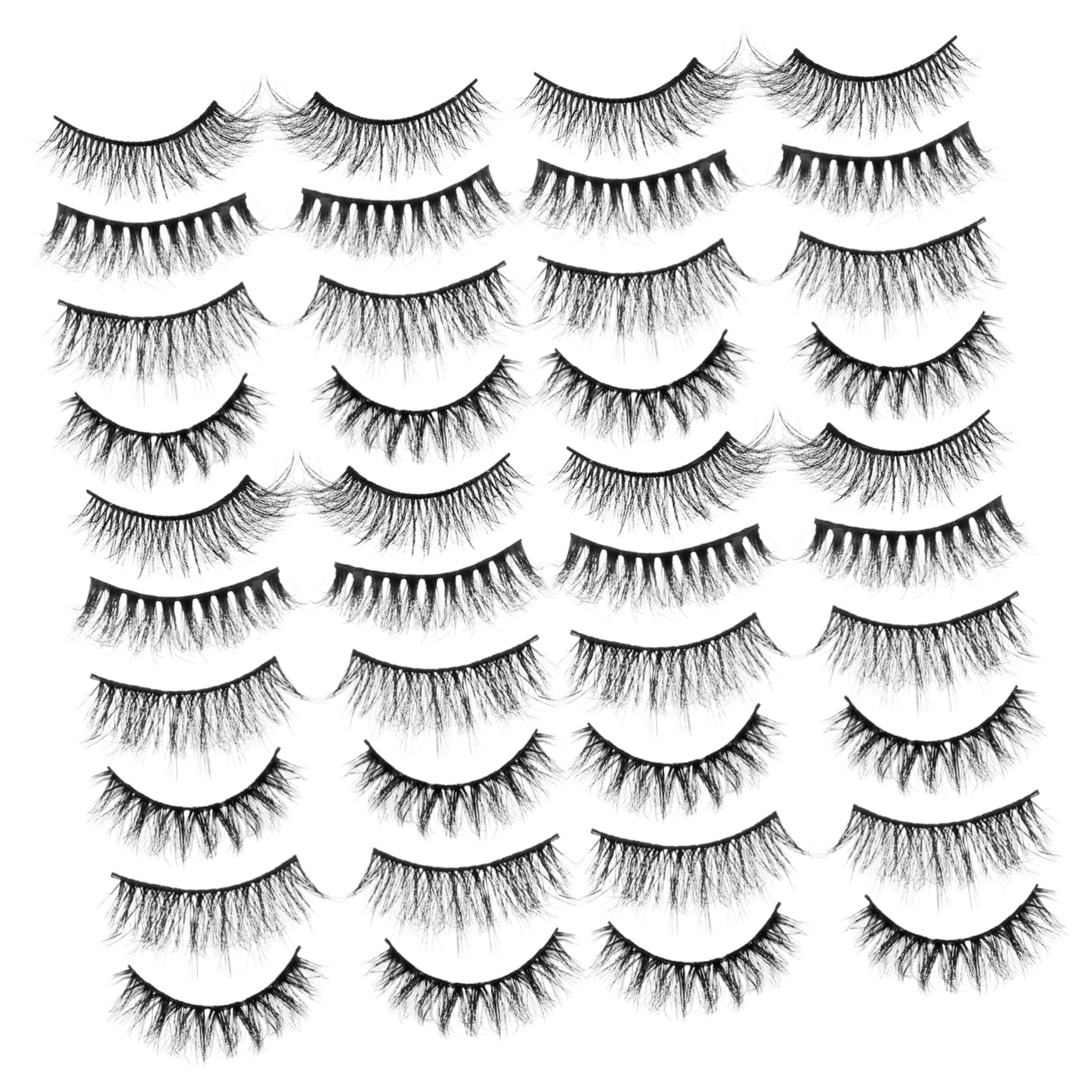 MAGICLULU 3 Set Di Ciglia Finte in Strisce Sfuse Per Uso Quotidiano Facili Da Usare Per Le Donne Aspetto Attraente E Duraturo Materiale Delicato Sulla Pelle 20 Paia*3