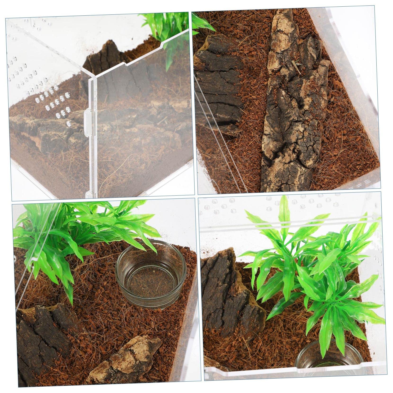 ifundom Terrario Facile da Pulire in Acrilico Fori di Ventilazione e Casa per Tartarughe Terrestri Adatto per Tartarughe di Terra e Piccoli Rettili