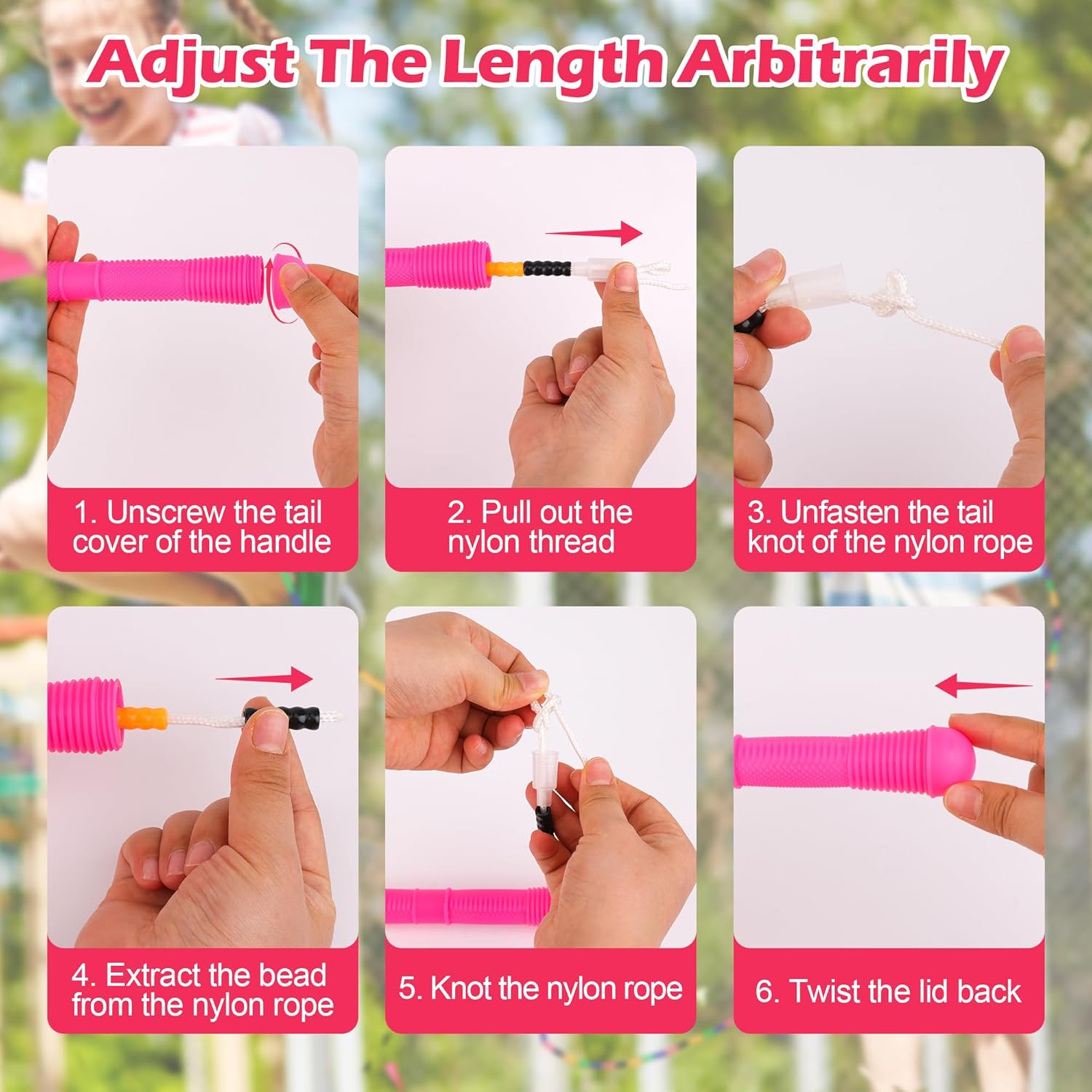 Coolrunner 16 FT Long Jump Rope(4 PACK), Double Dutch Jump Ropes Soft Beaded Skipping for Kids Adults Plastic Segmented Long Enough for 4-5 Jumpers