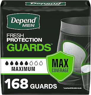 Guards Incontinence Pads for Men, Maximum Absorbency, 168 Count, Packaging May Vary